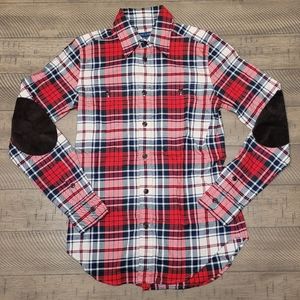 Ralph Lauren Women's Slim Fit Long Sleeve Plaid Flannel Shirt  - Sz 2